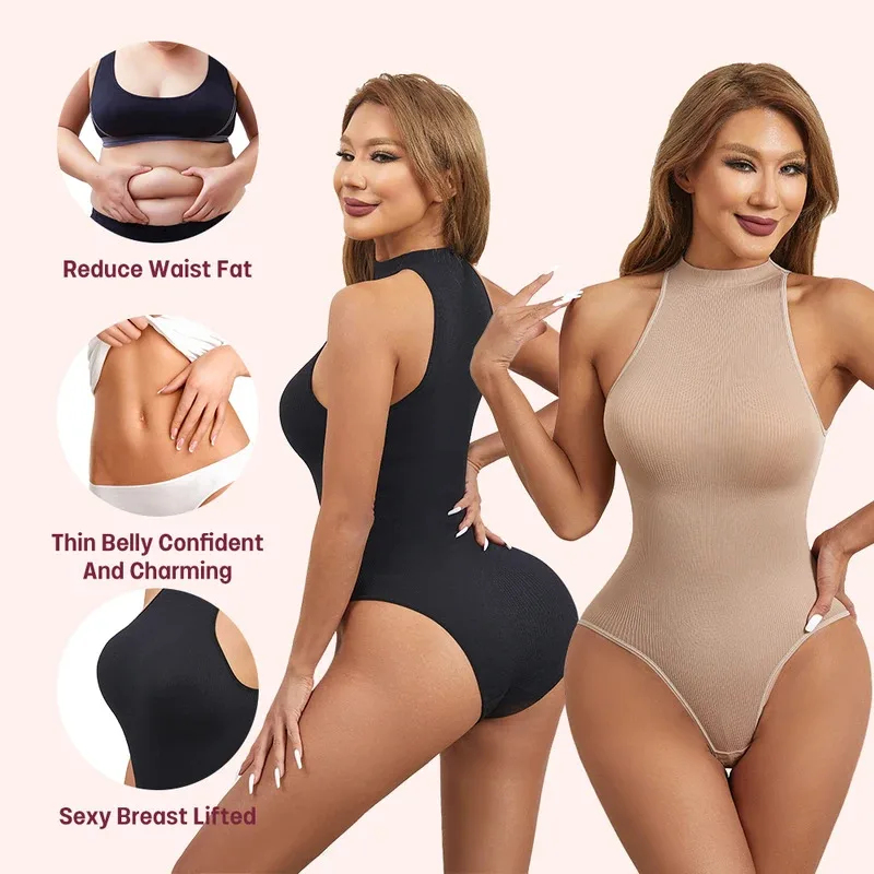 Waist Trainer Women - ชุดบอดี้สูทยืดหยุ่นสูง เซ็กซี่ ไร้แขน คอกลม กระชับสัดส่วน สำหรับผู้หญิง
