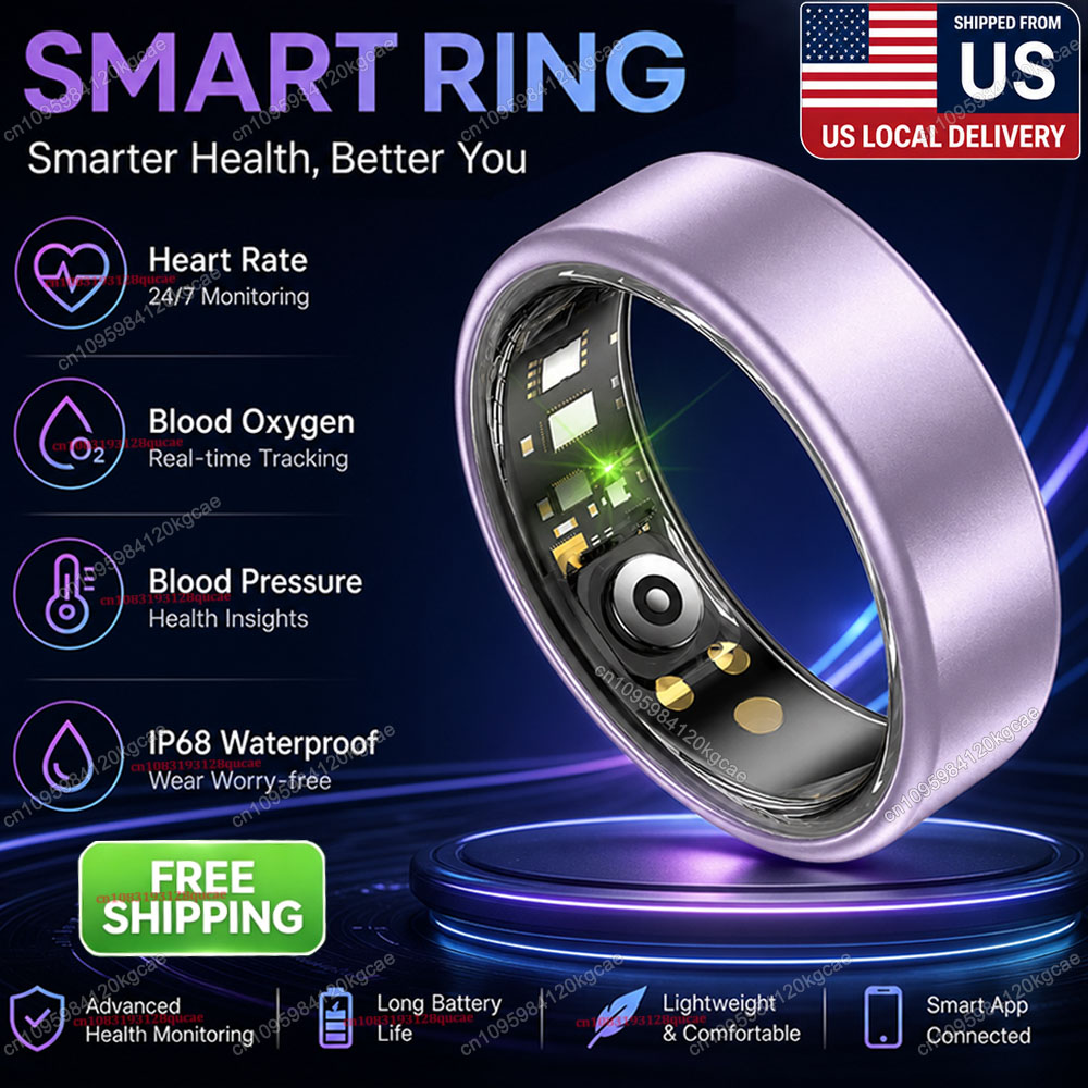Gymnastics Rings - แหวนอัจฉริยะ วัดอัตราการเต้นของหัวใจ ออกซิเจนในเลือด ติดตามการนอนหลับ กันน้ำระดับ IP68