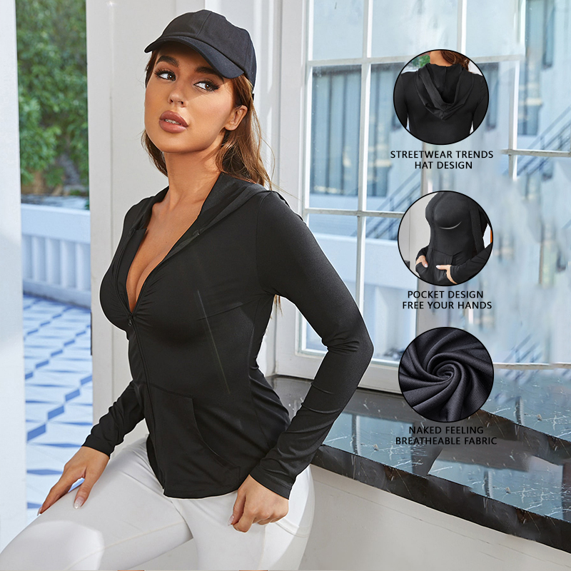เสื้อโค้ทออกกำลังกายผู้หญิงสีด - Yoga Fitness Usa บทวิจารณ์และราคา