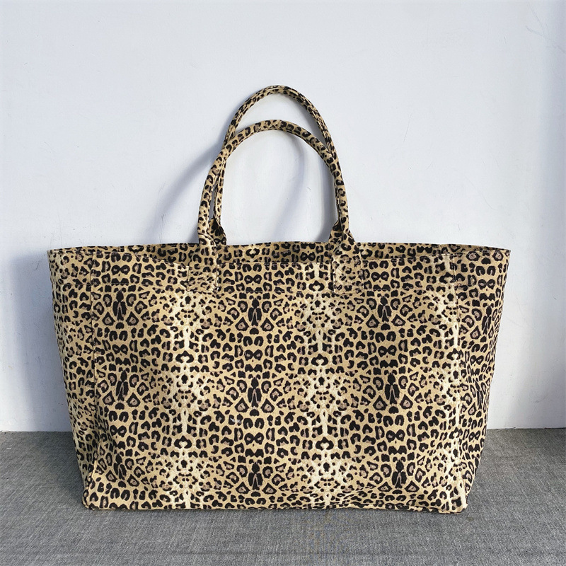 กระเป๋าผ้าแคนวาสลายเสือดาวปักล - Yoga Fitness Bag บทวิจารณ์และราคา