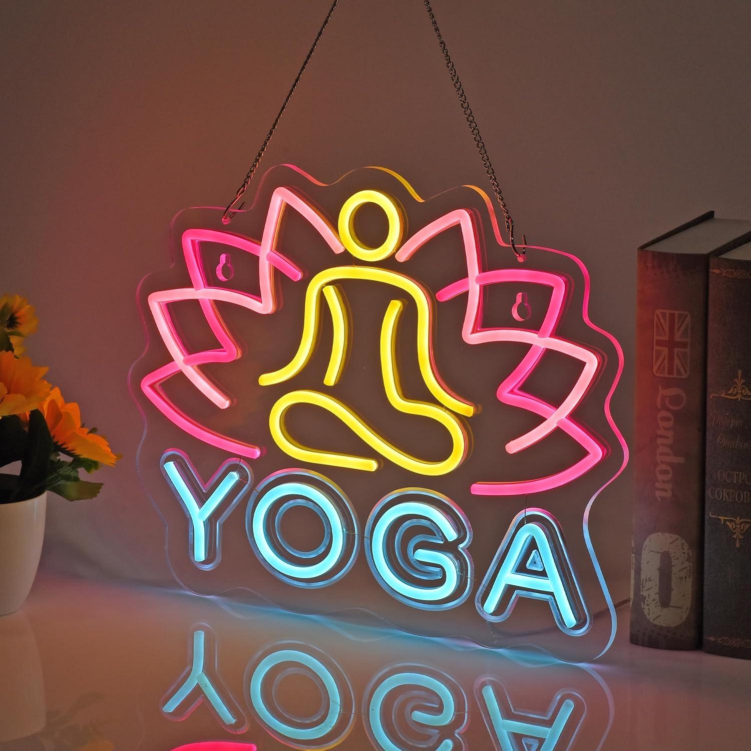 ป้ายไฟนีออนโยคะ ไฟนีออนตกแต่งผ - Yoga Fitness Club บทวิจารณ์และราคา