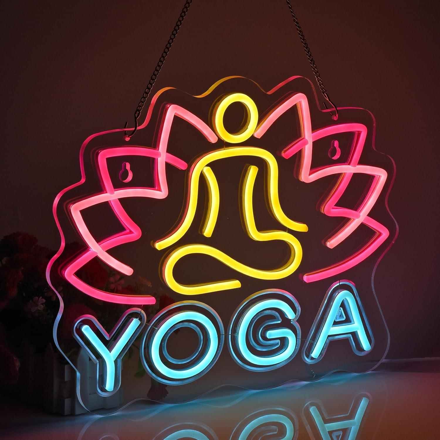ป้ายไฟนีออนโยคะ ไฟนีออนตกแต่งผ - Yoga Fitness Club บทวิจารณ์และราคา