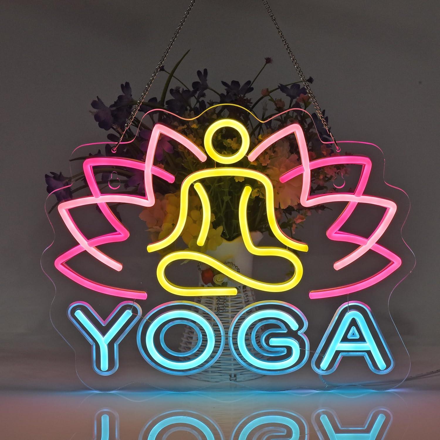 ป้ายไฟนีออนโยคะ ไฟนีออนตกแต่งผ - Yoga Fitness Club บทวิจารณ์และราคา