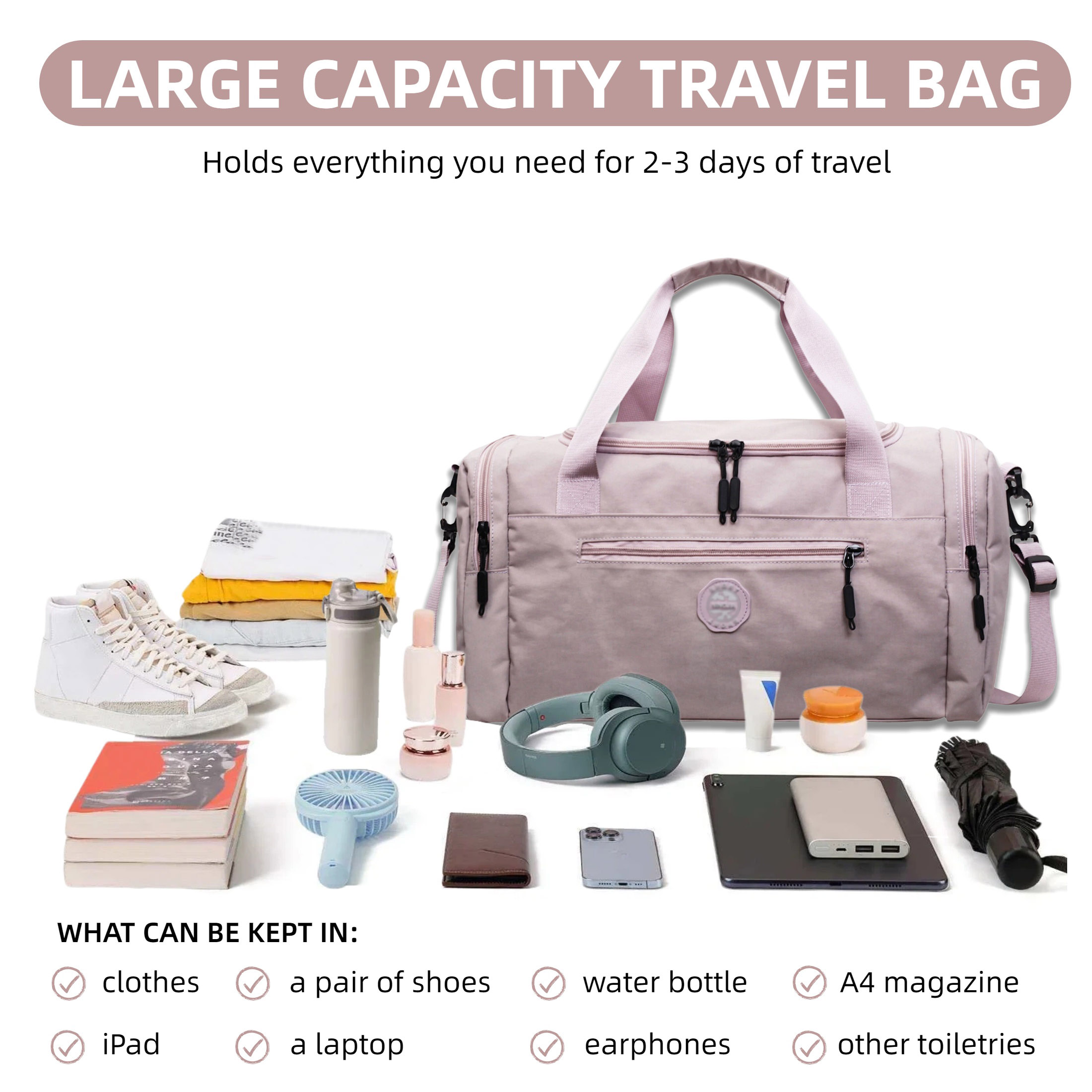 กระเป๋าเดินทางขนาดใหญ่สำหรับวั - Yoga Fitness Bag บทวิจารณ์และราคา